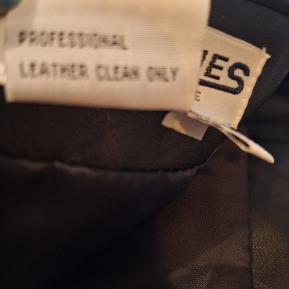 Genuine Leather Skirt Metal Studded Grommet Biker Chick Goth Vintage Fully Lined - Picture 10 of 11